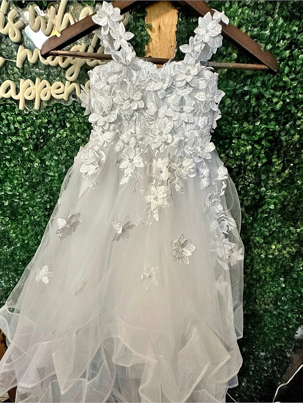 Flower Girl baptism Tulle Dress in White